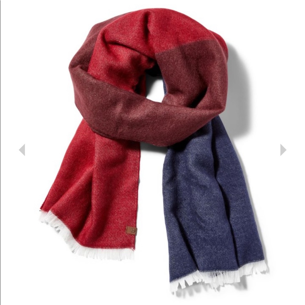 Timberland color-block woven scarf in red and navy
